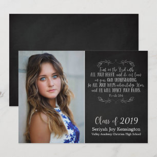 Rustic Christian Bible Verse Studenten Photo Inbjudningar