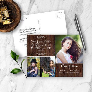 Rustic Christian Studenten Bible Verse Barn Vykort