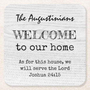 Rustic Christian WELCOME Underlägg Papper Kvadrat