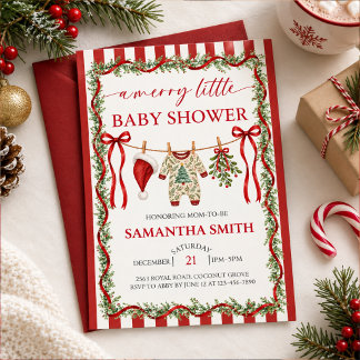 Rustic Christmas Baby Shower Inbjudningar