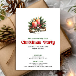 Rustic Christmas Candles Party Invite Card Inbjudningar