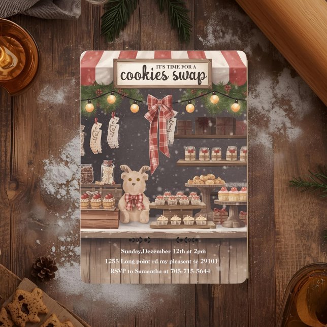 “Rustic Christmas Cookie Swap  Inbjudningar (Skapare uppladdad)