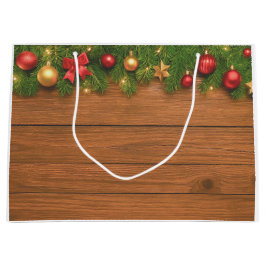 Rustic Christmas Gift Bag – Customizable Holiday