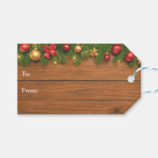 Rustic Christmas Gift Tag – Customizable Holiday Presentetikett