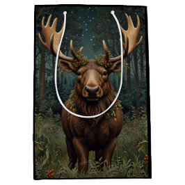 Rustic Christmas moose deer boho woodland forest