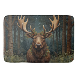 Rustic Christmas moose deer boho woodland forest  Badrumsmatta
