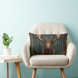 Rustic Christmas moose deer boho woodland forest Lumbarkudde
