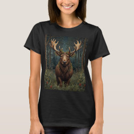 Rustic Christmas moose deer boho woodland forest T Shirt