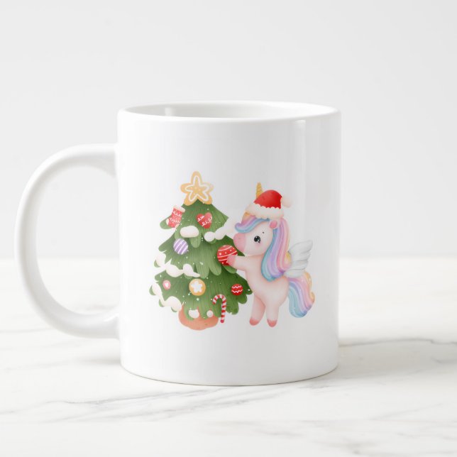 Rustic Christmas Mug – Cozy Holiday Hot Chocolate  Jumbo Mugg (Vänster)