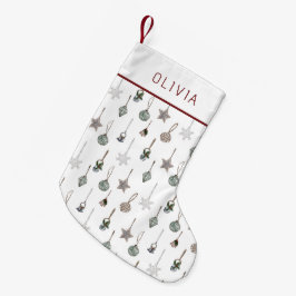 Rustic Christmas Ornaments Custom Name Liten Julstrumpa