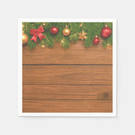 Rustic Christmas Paper Napkins – Festive Holiday Pappersservett
