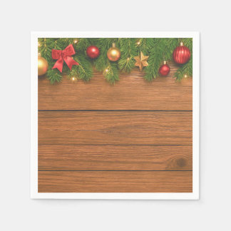 Rustic Christmas Paper Napkins – Festive Holiday Pappersservett