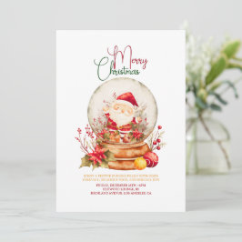 Rustic Christmas Party Invitation Tack Kort