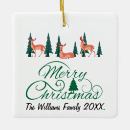 Rustic Christmas Reindeer Ornaments Holiday Photo Julgransprydnad Keramik