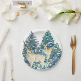 Rustic Christmas Snowy Forest Deer Decor For Home