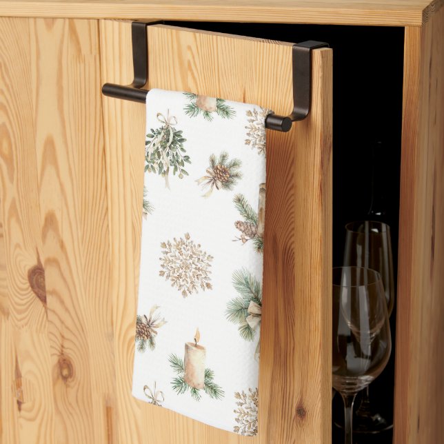Rustic Christmas Tea Towel Kökshandduk (Thirds Fold)
