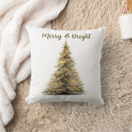 Rustic Christmas Tree Accent Pillow Festive Quote Kudde