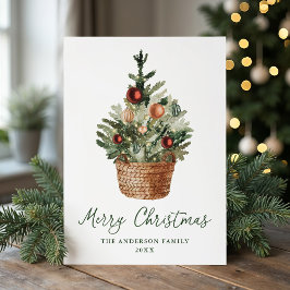 Rustic Christmas Tree Ornaments Non-Photo Julkort