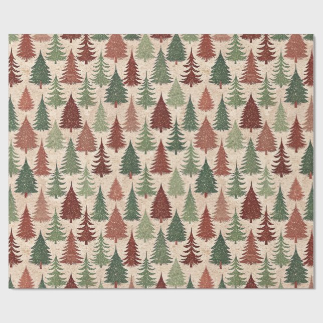 Rustic Christmas Tree Presentpapper (Platt)