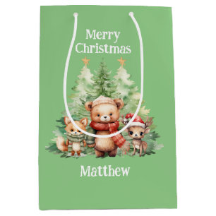 RUSTIC CHRISTMAS WOODLAND ANIMALS PERSONALIZE