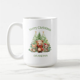RUSTIC CHRISTMAS WOODLAND ANIMALS PERSONALIZE KAFFEMUGG