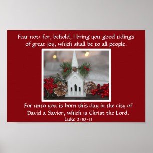 Rustic Church Gräs Cones Birth of Jesus Luke 2 Poster