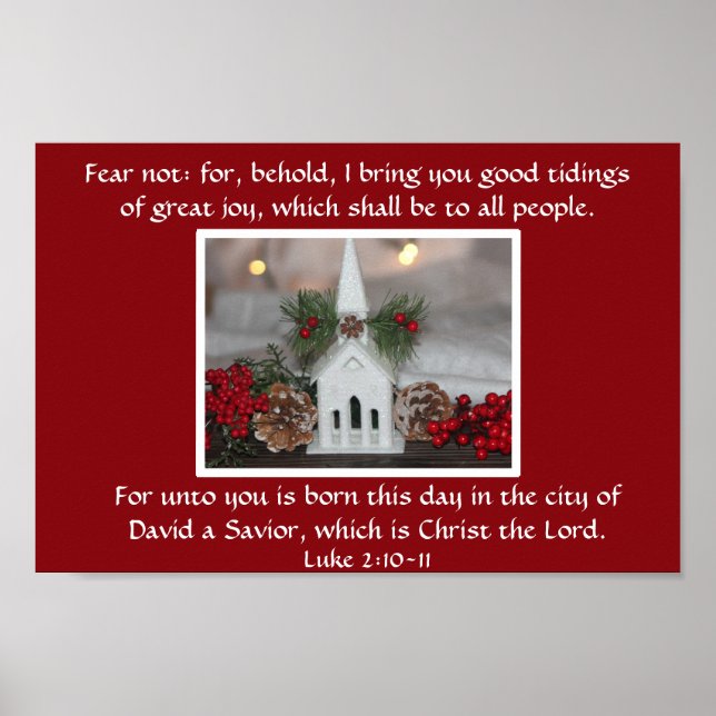 Rustic Church Gräs Cones Birth of Jesus Luke 2 Poster (Framsidan)