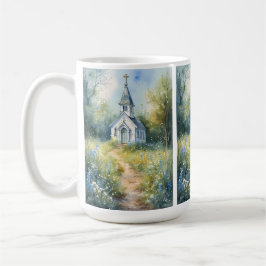 Rustic Church Path in Wildflower Meadow Kaffemugg