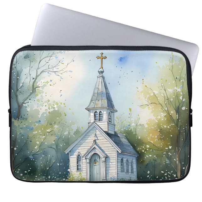 Rustic Church Path in Wildflower Meadow Laptop Fodral (Framsidan)