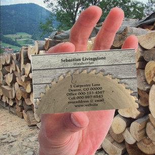 Rustic Circular Saw Carpentry Professionell Visitkort