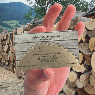 Rustic Circular Saw Carpentry Professionell Visitkort