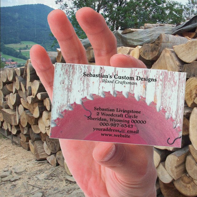 Rustic Circular Saw Woodworking Crateur Visitkort (Skapare uppladdad)