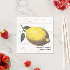 Rustic Citrus Lemon Jigsaw Puzzle Wedding Pappersservett