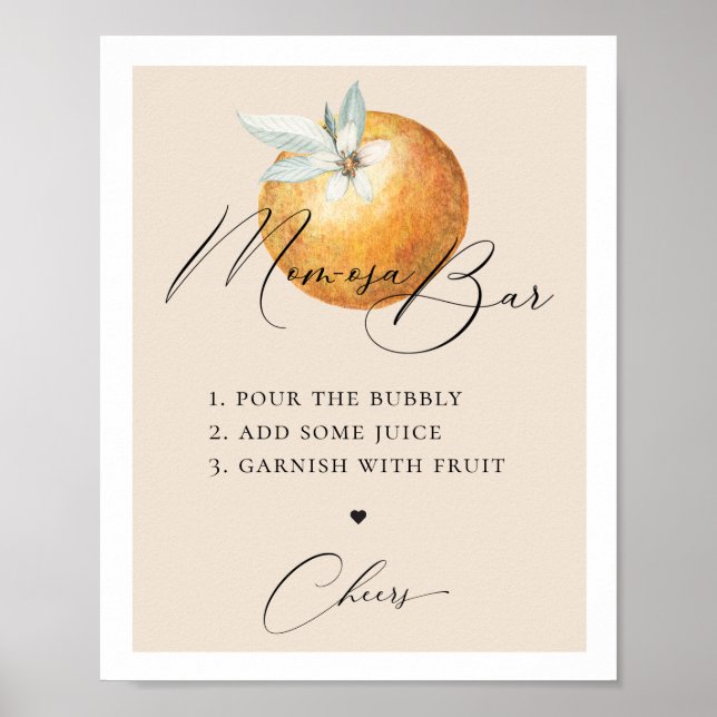 Rustic Citrus Orange Mamma-osa Pub Poster (Framsidan)