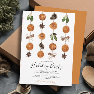 Rustic Citrus Winter Helgdag jul Party Inbjudningar