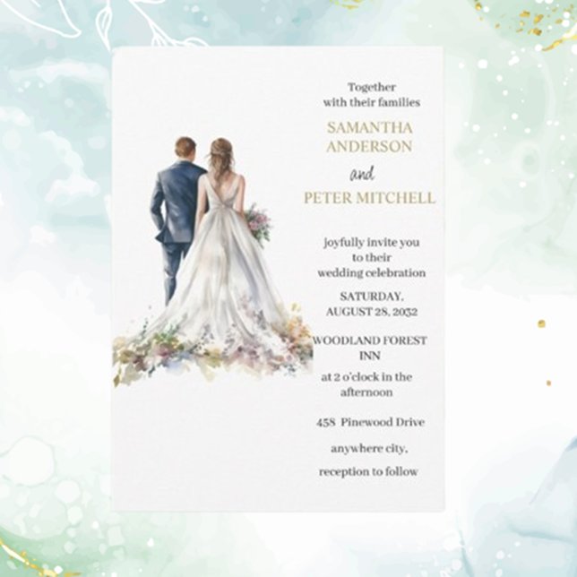 Rustic Classic Boho Blommigt bröllopsinbjudan Inbjudningar (Invite loved ones to your special day with the Classic Floral wedding invitation  )