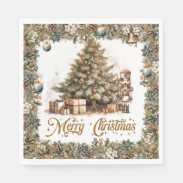 Rustic Classic Sage grönt och Julgran Pappersservett