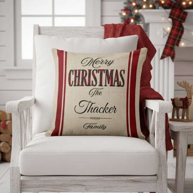 Rustic Classic Vintage God jul Kudde (Skapare uppladdad)