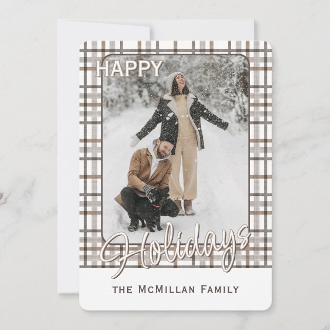 Rustic Classy Elegant Play Mönster Julkort (Framsida)