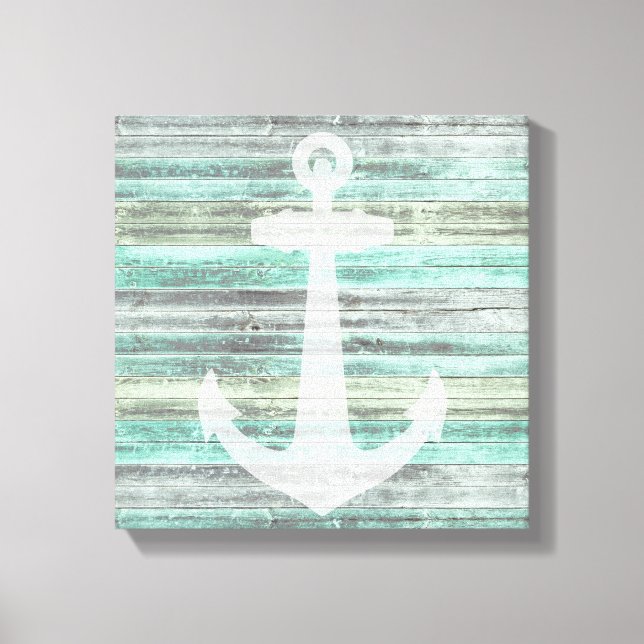 Rustic Coastal Decor Anchor Canvastryck (Framsida)