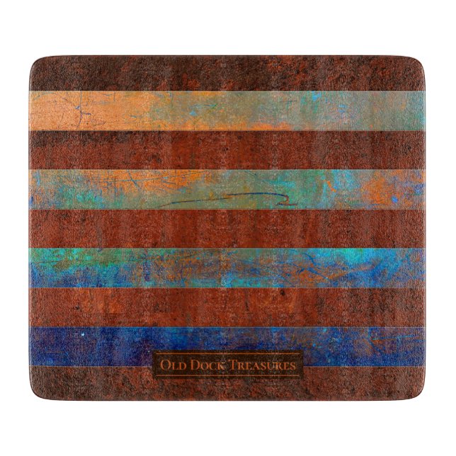 Rustic Coastal Glass Cutting Board (Framsidan)