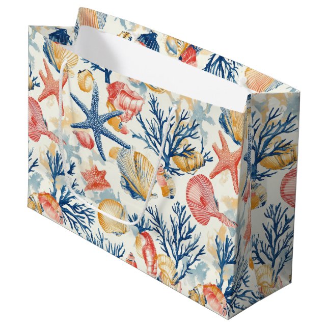 Rustic Coastal - Seashells, Starfish, Reef (10) (Framsidan Vinklad)