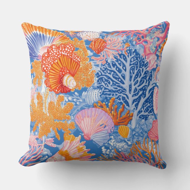 Rustic Coastal - Seashells, Starfish, Reef (19) Kudde (Framsida)