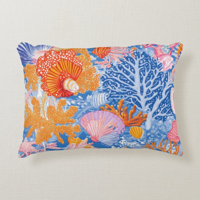 Rustic Coastal - Seashells, Starfish, Reef (19) Prydnadskudde (Framsidan)