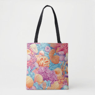 Rustic Coastal - Seashells, Starfish, Reef (20) Tygkasse