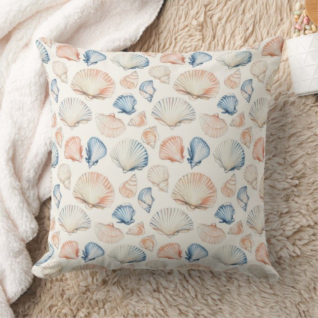 Rustic Coastal - Seashells, Starfish, Reef (21) Kudde (Filt)