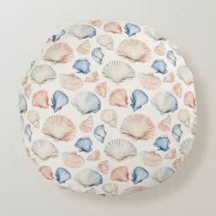 Rustic Coastal - Seashells, Starfish, Reef (21) Rund Kudde