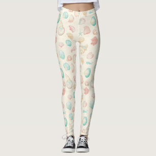 Rustic Coastal - Seashells, Starfish, Reef (22) Leggings
