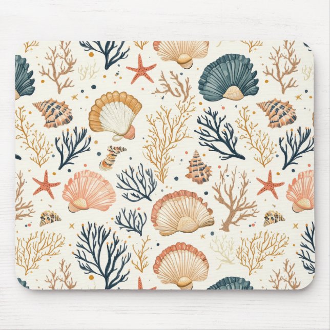 Rustic Coastal - Seashells, Starfish, Reef (24) Musmatta (Framsidan)