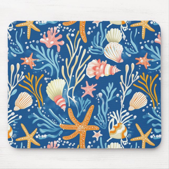 Rustic Coastal - Seashells, Starfish, Reef (26) Musmatta (Framsidan)